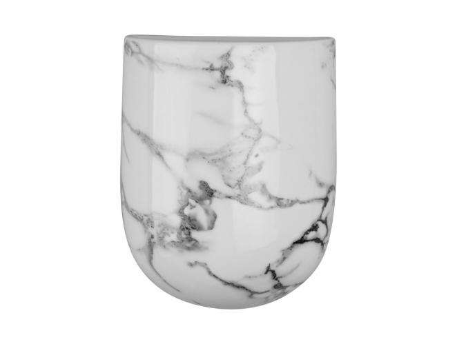 oval marble fali viragtarto feher