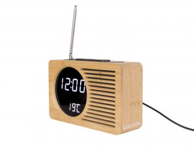 Retro Radio ébresztőóra bambusz