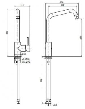 spillo up design konyhai csaptelep