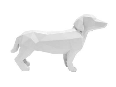 Tacskó kutya origami szobor fehér