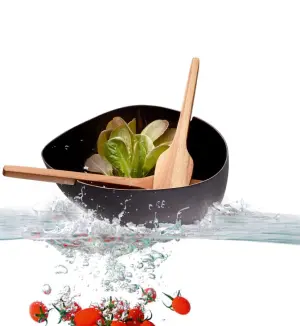 Boat salátás tál akácfa evőeszközzel
