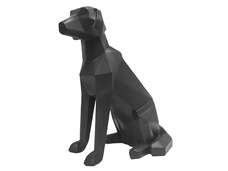 origami dog szobor fekete