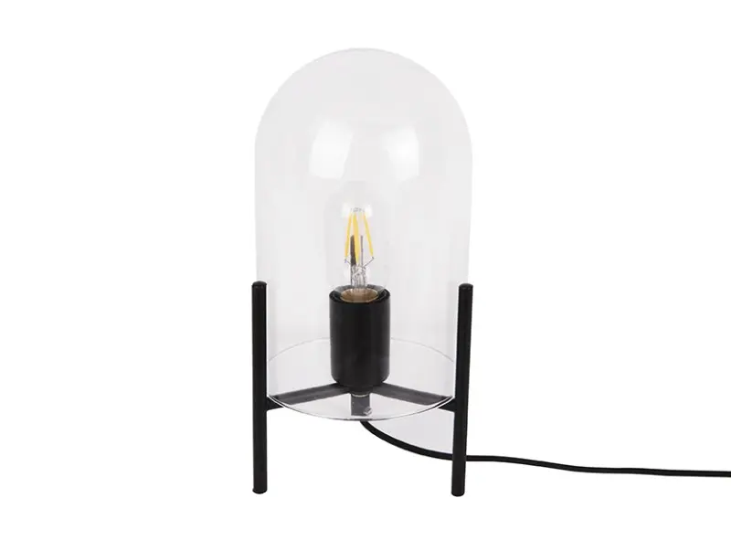 glass bell asztali lampa atlatszo