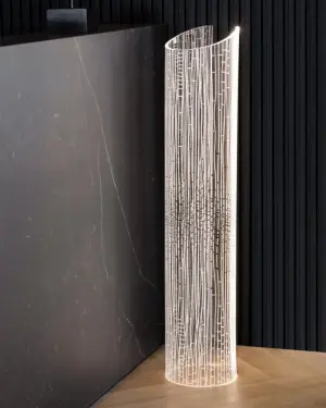 Wave akril kristály állólámpa pálmatörzs mintás