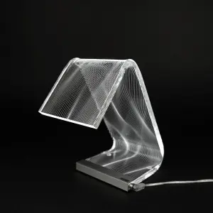 C-Led akril kristály asztali lámpa optikai mintás kicsi