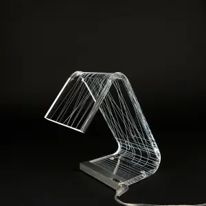 C-Led akril kristály asztali lámpa vonal mintás kicsi