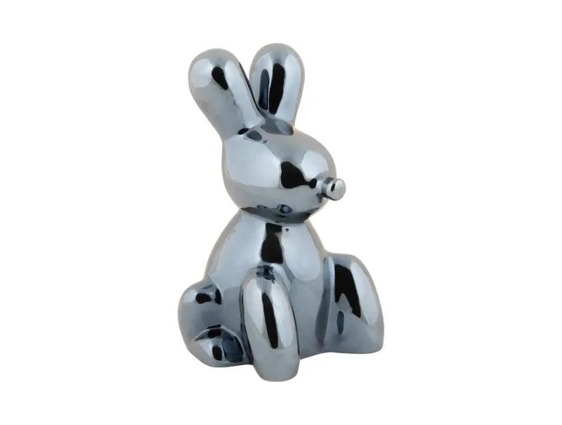 balloon bunny nyuszi szobor kicsi metal fekete