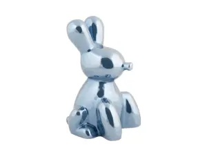 Balloon Bunny nyuszi szobor kicsi metál kék