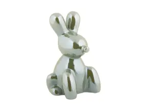 Balloon Bunny nyuszi szobor kicsi metál zöld