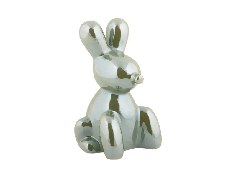 balloon bunny nyuszi szobor kicsi metal zold