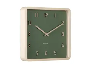 Nervadura négyzet falióra sötétzöld