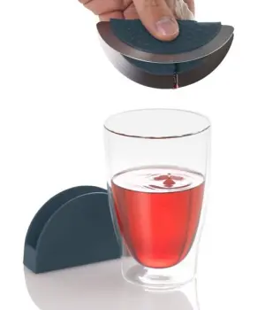 Queetea teafilter kinyomó tárolóval rozsdamentes acél